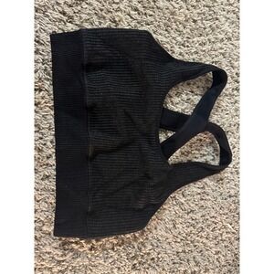 JoyLab Seamless Ribbed Black Sports Bra Criss Cross Back Workout Athleisure‎